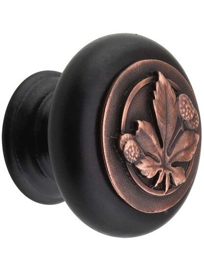 Horse Chestnut Wood Knob in Dk Walnut/Ant Copper.